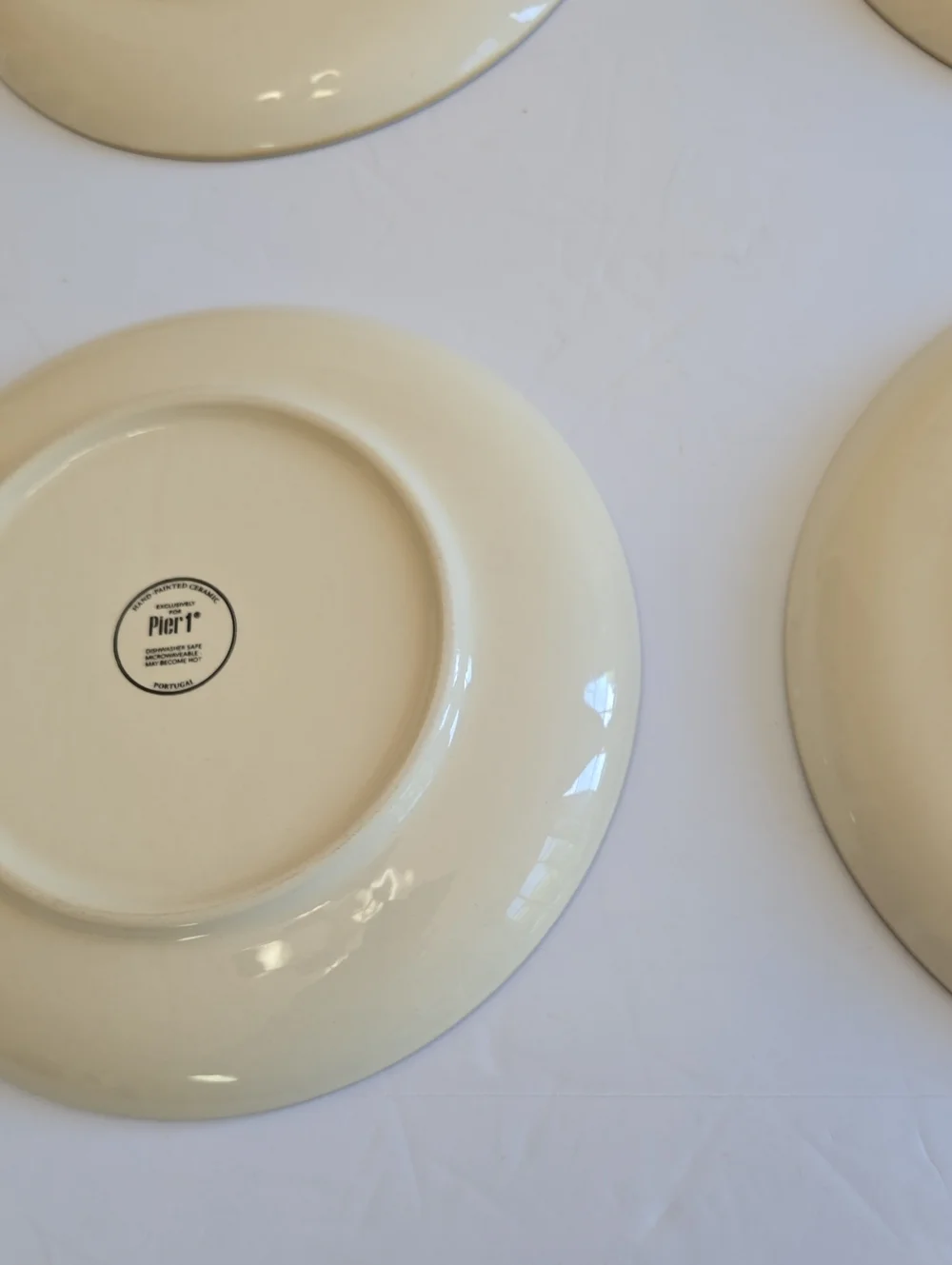 Pier 1 Set Of 4 Moody Blooms Floral Salad Plates Handpainted Ceramic Portugal